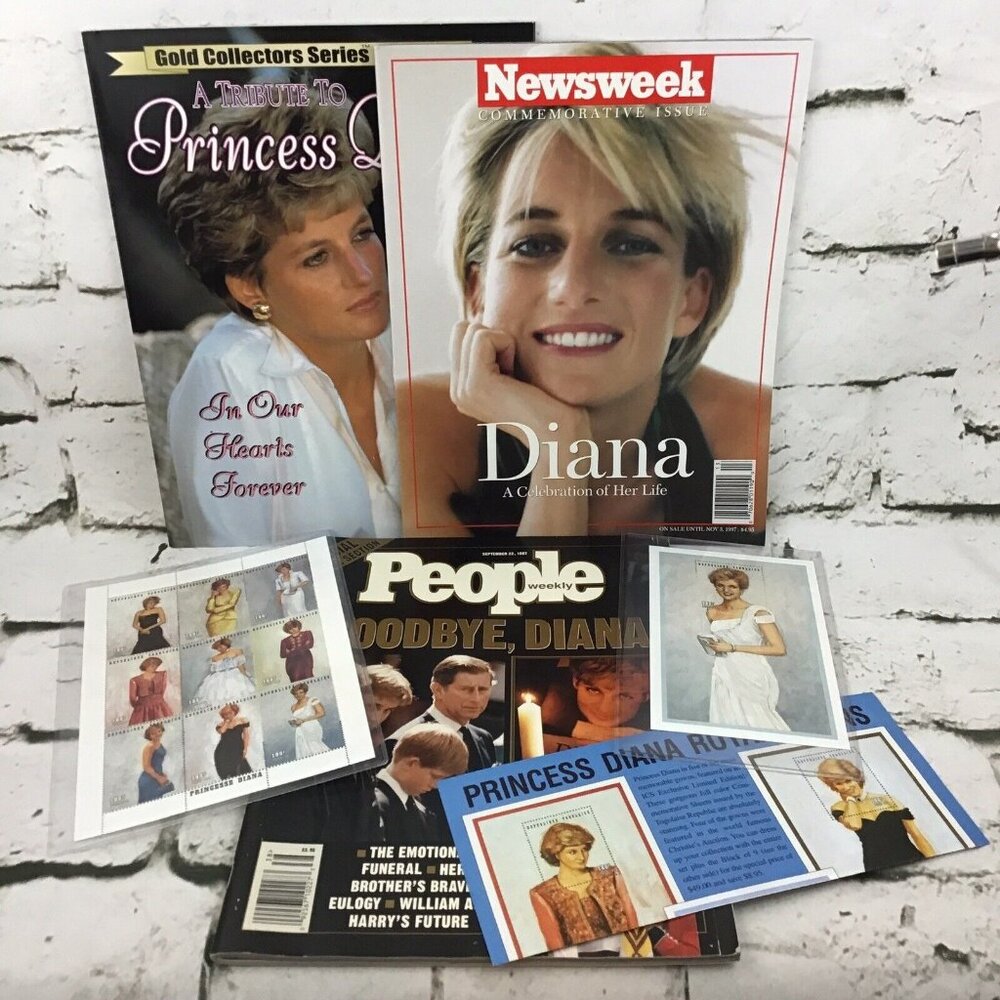 Diana Princess Of Wales Magazines Stamps Memorabilia Images Lotโ Collection